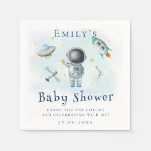 Space baby Astronaut Boy raketten ster Baby shower Servet