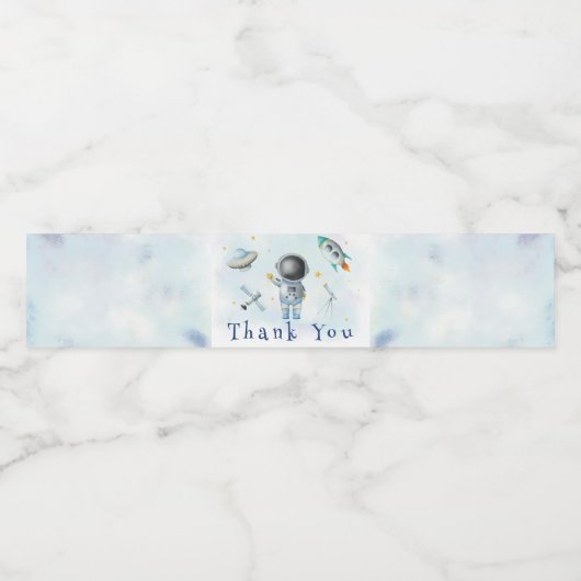 Space baby Astronaut Boy-raketten sterren Baby sho Waterfles Etiket (Enkel label)