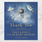 Space baby Astronaut Boy-raketten sterren Baby sho Wijn Etiket (Enkel label)