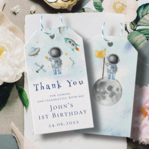 Space baby Astronaut Boy raketten sterren sterrens Cadeaulabel