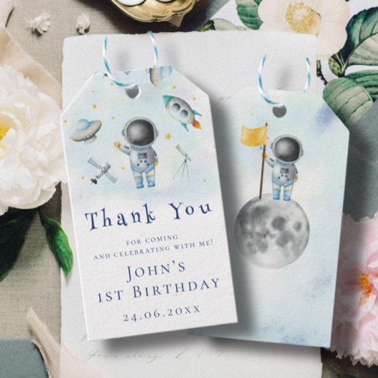 Space baby Astronaut Boy raketten sterren sterrens Cadeaulabel