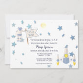 Space Baby Countdown Baby shower | Wit Kaart (Voorkant)