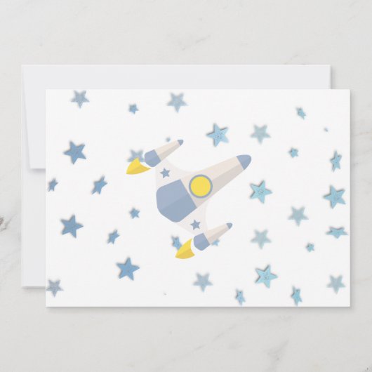 Space Baby Countdown Baby shower | Wit Kaart (Achterkant)