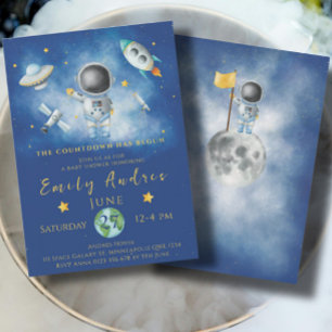 Space Baby shower Astronaut Boy-rakettak Kaart