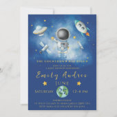 Space Baby shower Astronaut Boy-rakettak Kaart (Voorkant)