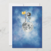 Space Baby shower Astronaut Boy-rakettak Kaart (Achterkant)