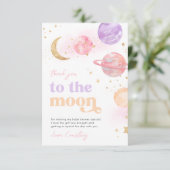 Space Baby shower bedankkaart (Staand voorkant)