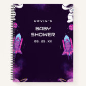 Space Baby shower geschenklijst Notitieboek (Voorkant)