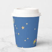 Space Baby shower, Leuke Kat, Genderneutraal Papieren Bekers (Achterkant)