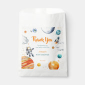 Space Baby Shower Thank You Rocket Planet Bedankzakje (Voorkant)