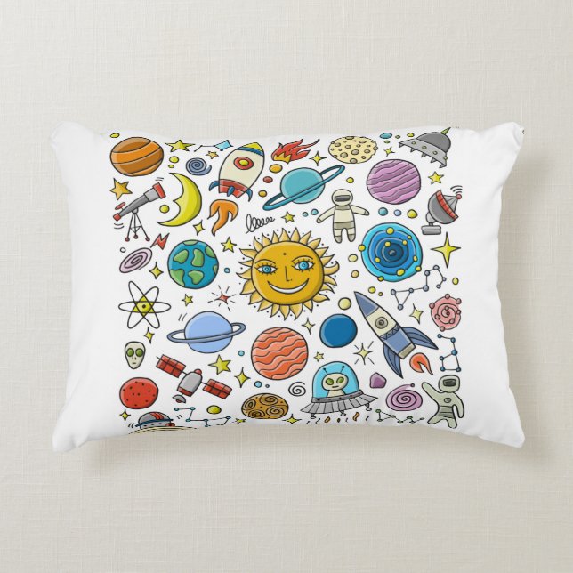 Space Background. Planets of the solar system. Roc Accent Kussen (Voorkant)