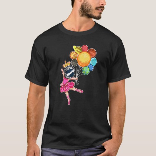 Space Ballerina Astronaut  Ballet Dancer Planets T-shirt (Voorkant)