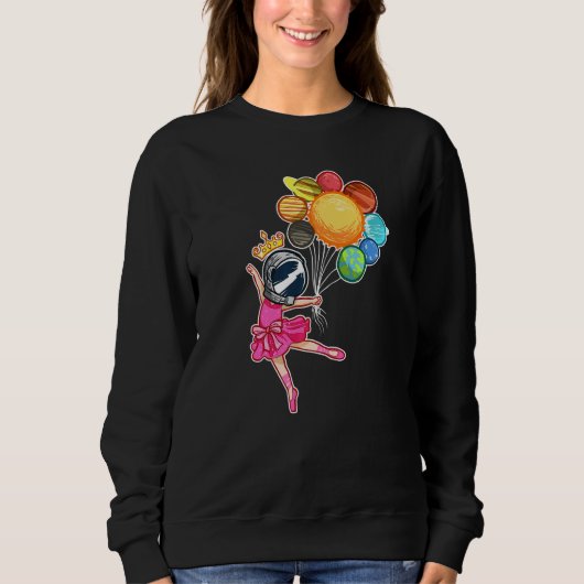 Space Ballerina Astronaut  Ballet Dancer Planets Trui (Voorkant)