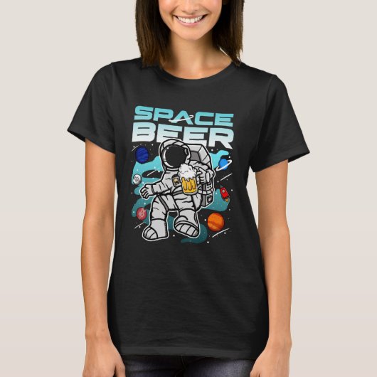 Space Beer Drink Astronaut T-shirt (Voorkant)