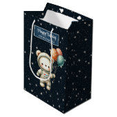 Space Beer Party Gift Bag voor Little Birthday Boy Medium Cadeauzakje (Voorkant Gekanteld)