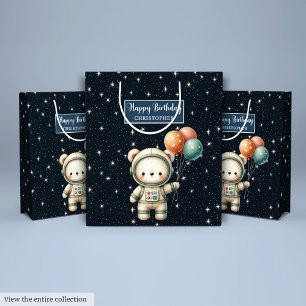 Space Beer Party Gift Bag voor Little Birthday Boy Medium Cadeauzakje