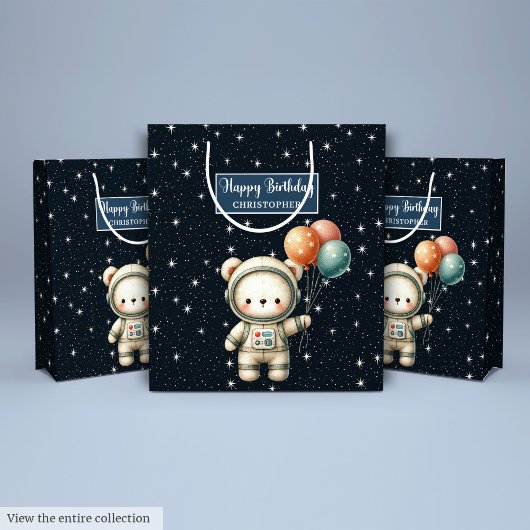 Space Beer Party Gift Bag voor Little Birthday Boy Medium Cadeauzakje