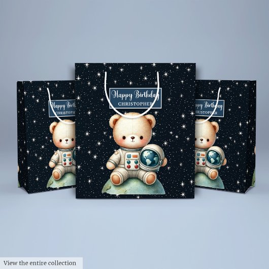Space Beer Verjaardag Gift Bag voor Little Astrona Medium Cadeauzakje