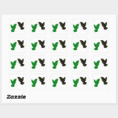 Space Bird & Green Bird Vierkante Sticker (Vel)