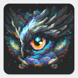 Space Bird Vierkante Sticker