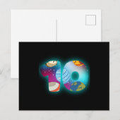 SPACE BIRTHDAY 10 10th Birthday Boy 10 Year Old Briefkaart (Voorkant / Achterkant)