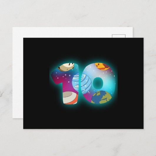 SPACE BIRTHDAY 10 10th Birthday Boy 10 Year Old Briefkaart (Voorkant / Achterkant)