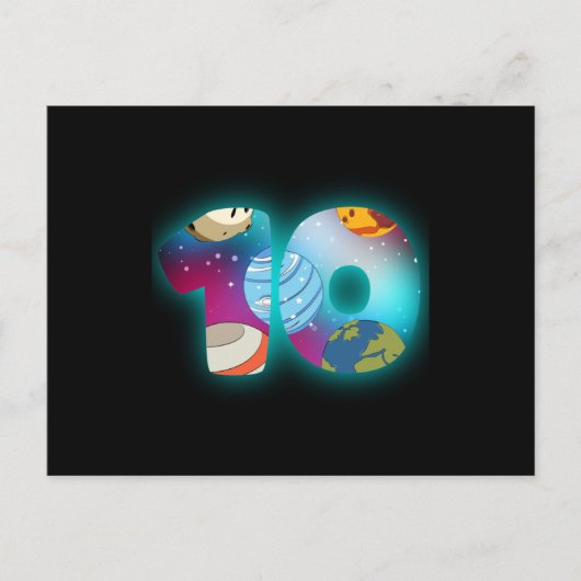 SPACE BIRTHDAY 10 10th Birthday Boy 10 Year Old Briefkaart (Voorkant)