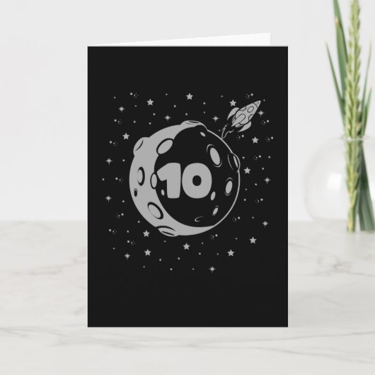 SPACE BIRTHDAY 10 10th Birthday Boy 10 Year Old Kaart (Voorkant)