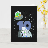 SPACE BIRTHDAY 10 10th Birthday Boy Astronaut Kaart (Gele Bloem)