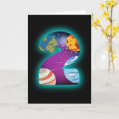 SPACE BIRTHDAY 2e verjaardag Toddler 2 Kaart (Gele Bloem)