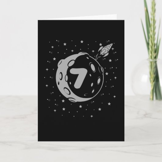 SPACE BIRTHDAY 7 7th Birthday Boy 7 Year Old Kaart (Voorkant)