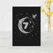 SPACE BIRTHDAY 7 7th Birthday Boy 7 Year Old Kaart (Gele Bloem)