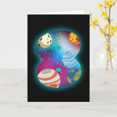 SPACE BIRTHDAY 8 8th Birthday Boy 8 Year Old Kaart (Gele Bloem)