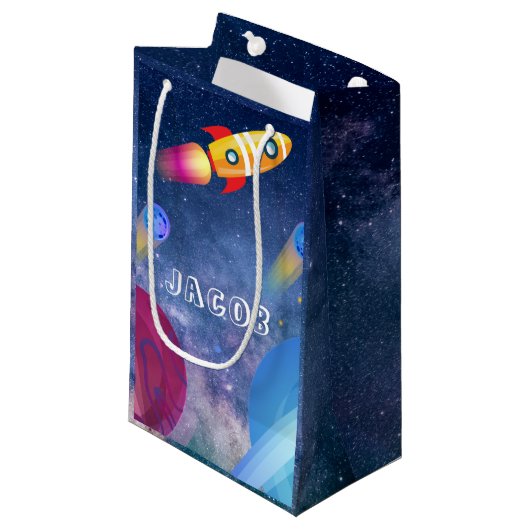 Space Birthday - Aangepast Klein Cadeauzakje (Voorkant Gekanteld)