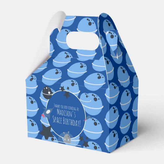 Space Birthday Alien Thema Bedankdoosjes (Voorkant Zijde)