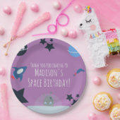 Space Birthday Alien Thlek Blue Papieren Bordje (Feest)