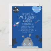 Space Birthday Alien Threaditation Kaart (Voorkant)