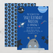 Space Birthday Alien Threaditation Kaart (Voorkant / Achterkant)