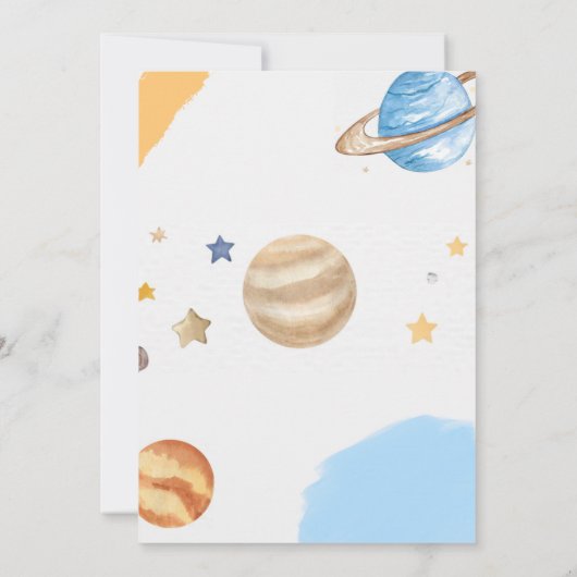 Space Birthday Astronaut 1e reis rond de zon Kaart (Achterkant)