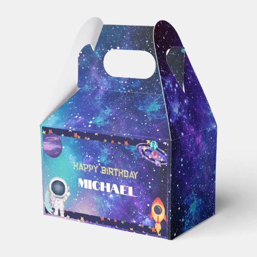 Space Birthday Bedankdoosjes (Voorkant Zijde)