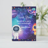 Space Birthday Bedankkaart (Staand voorkant)