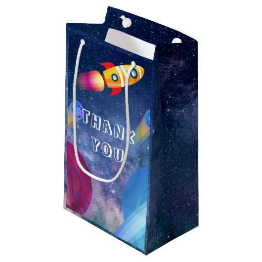 Space Birthday Dank u persoonlijk Klein Cadeauzakje (Voorkant Gekanteld)
