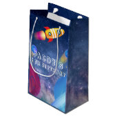 Space Birthday Dank u persoonlijk Klein Cadeauzakje (Achterkant Gekanteld)