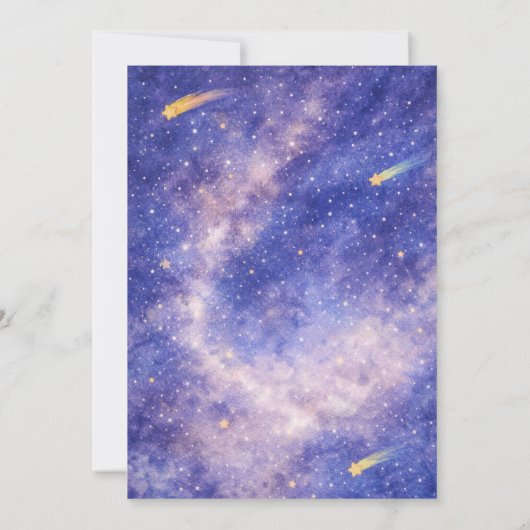 Space Birthday Galaxy Boy Invitation Kaart (Achterkant)