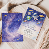 Space Birthday Galaxy Boy Invitation Kaart