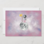 Space Birthday girl Astronaut-raketsterren Partij  Kaart (Achterkant)