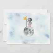 Space Birthday girl Astronaut roetsterren Partij Kaart (Achterkant)