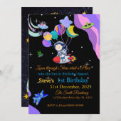 Space Birthday Invitation Card | Any Kid's Age Kaart (Voorkant / Achterkant)