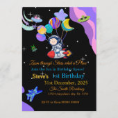 Space Birthday Invitation Card | Any Kid's Age Kaart (Voorkant)