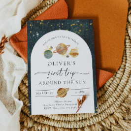 Space Birthday Invitation | Eerste reisdag Kaart